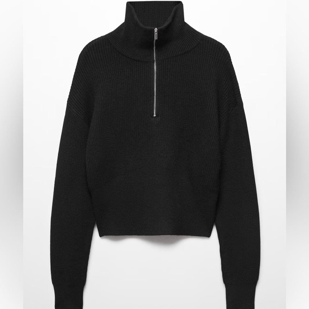 MANGO- ZIP NECK SWEATER